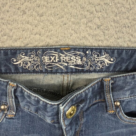 Express Jeans Womens Sz 10 Long Stella Boot Cut Low Rise Slim Fit Stretch Denim - Picture 4 of 11